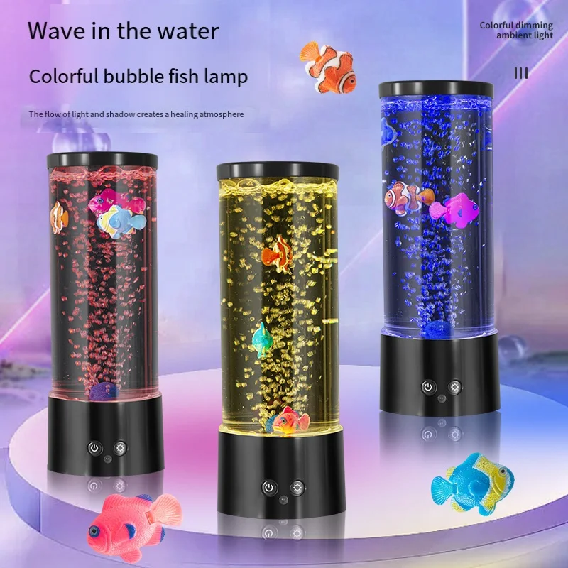 Floating Nightstand With Led Light - Lampu ikan LED, cahaya suasana malam