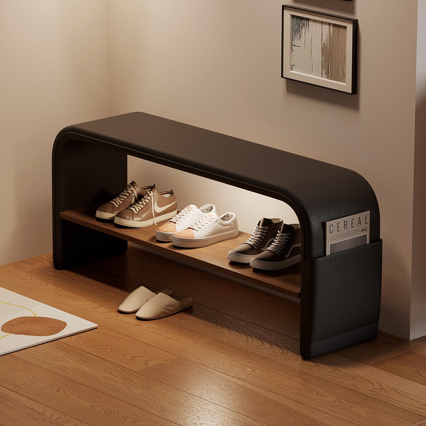 Shoe Rack Cabinet Narrow Entryway - Dengan lemari sepatu pintu masuk yang
