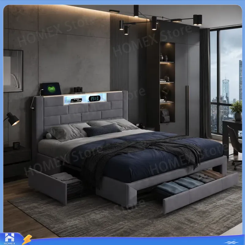 Gas Lift Storage Bed Hydraulic - Rangka Tempat Tidur Double 5FT dengan