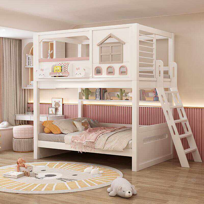 Bunk Bed With Stairs And Slide - Tempat Tidur Anak Tingkat Kayu Solid