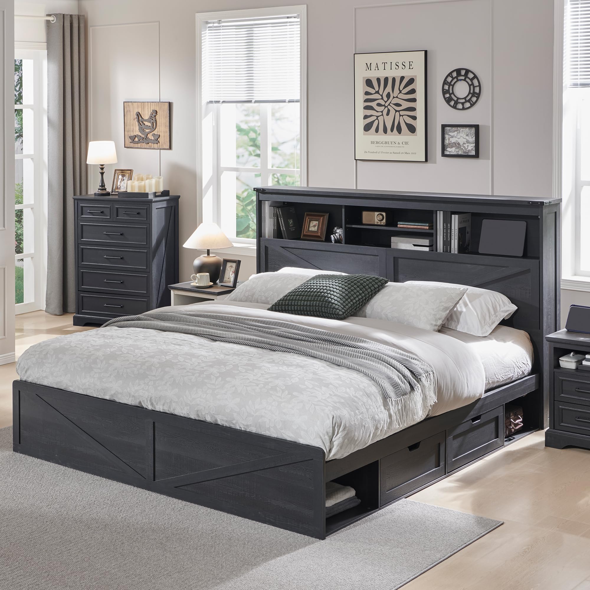 Rangka Tempat Tidur Ukuran Kin - King Size Bed Frame With Storage Drawers ulasan dan harga