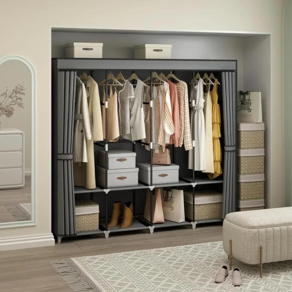 Lemari Pakaian Portabel 67 Inc - Wardrobe Closet Portable Fabric Cover ulasan dan harga