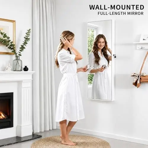 dengan cermin berukuran penuh, - Full Length Mirror Jewelry Armoire ulasan dan harga