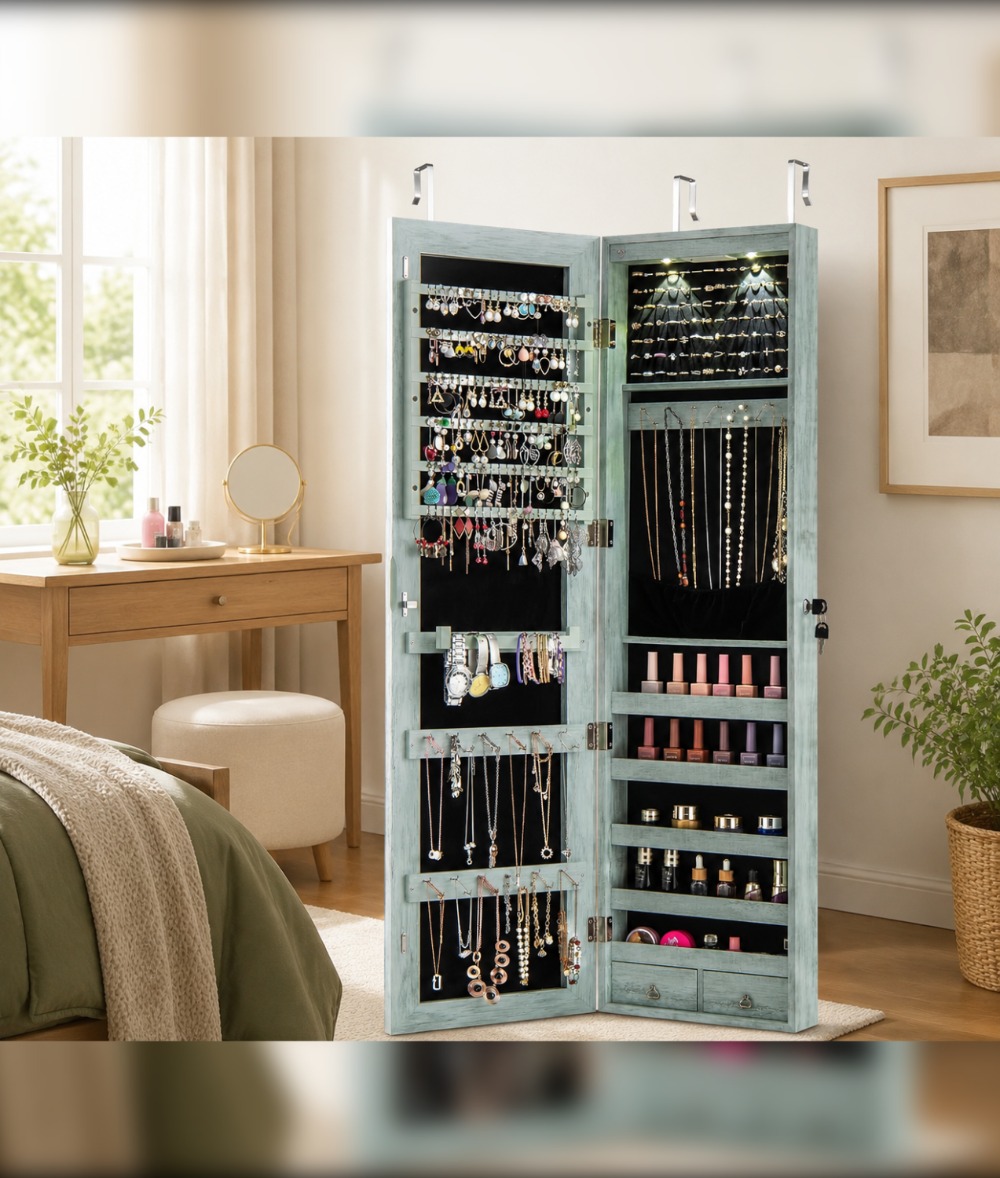 Lemari Perhiasan yang Dipasang - Full Length Mirror Jewelry Armoire ulasan dan harga