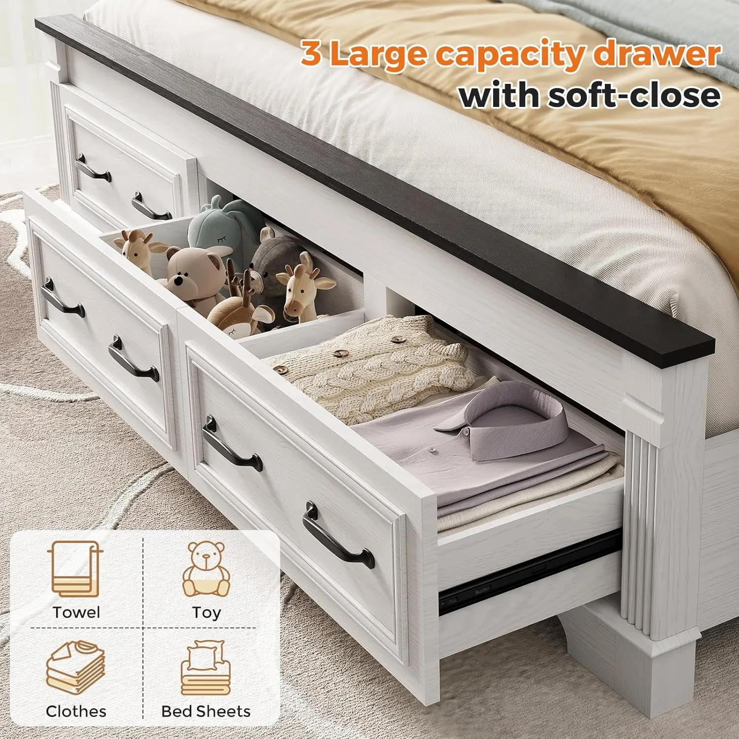 Rangka Tempat Tidur Ukuran Kin - King Size Bed Frame With Storage Drawers ulasan dan harga
