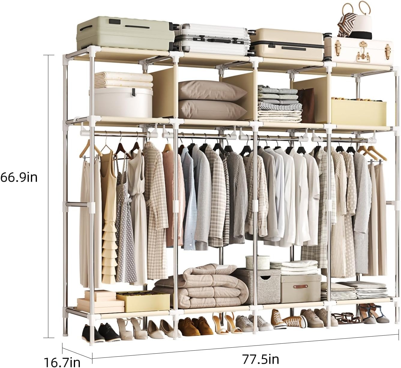 Lemari Pakaian Portabel Model  - Wardrobe Closet Portable Fabric Cover ulasan dan harga
