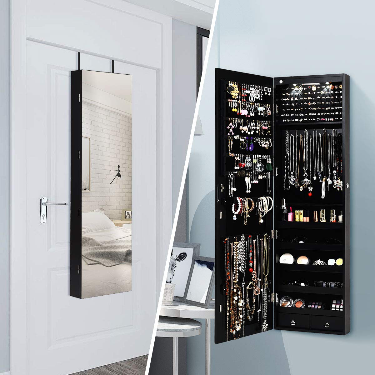 Lemari Perhiasan yang Dapat Di - Full Length Mirror Jewelry Armoire ulasan dan harga