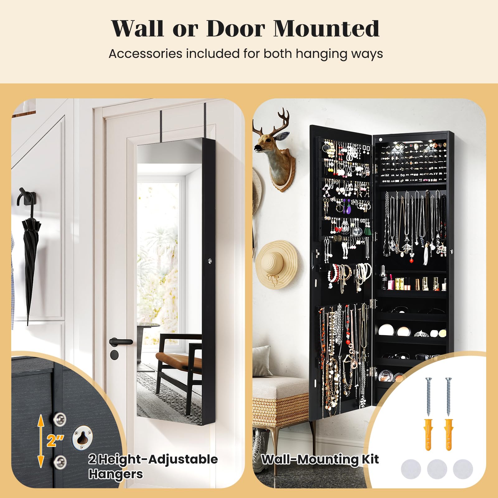 Lemari Perhiasan yang Dapat Di - Full Length Mirror Jewelry Armoire ulasan dan harga