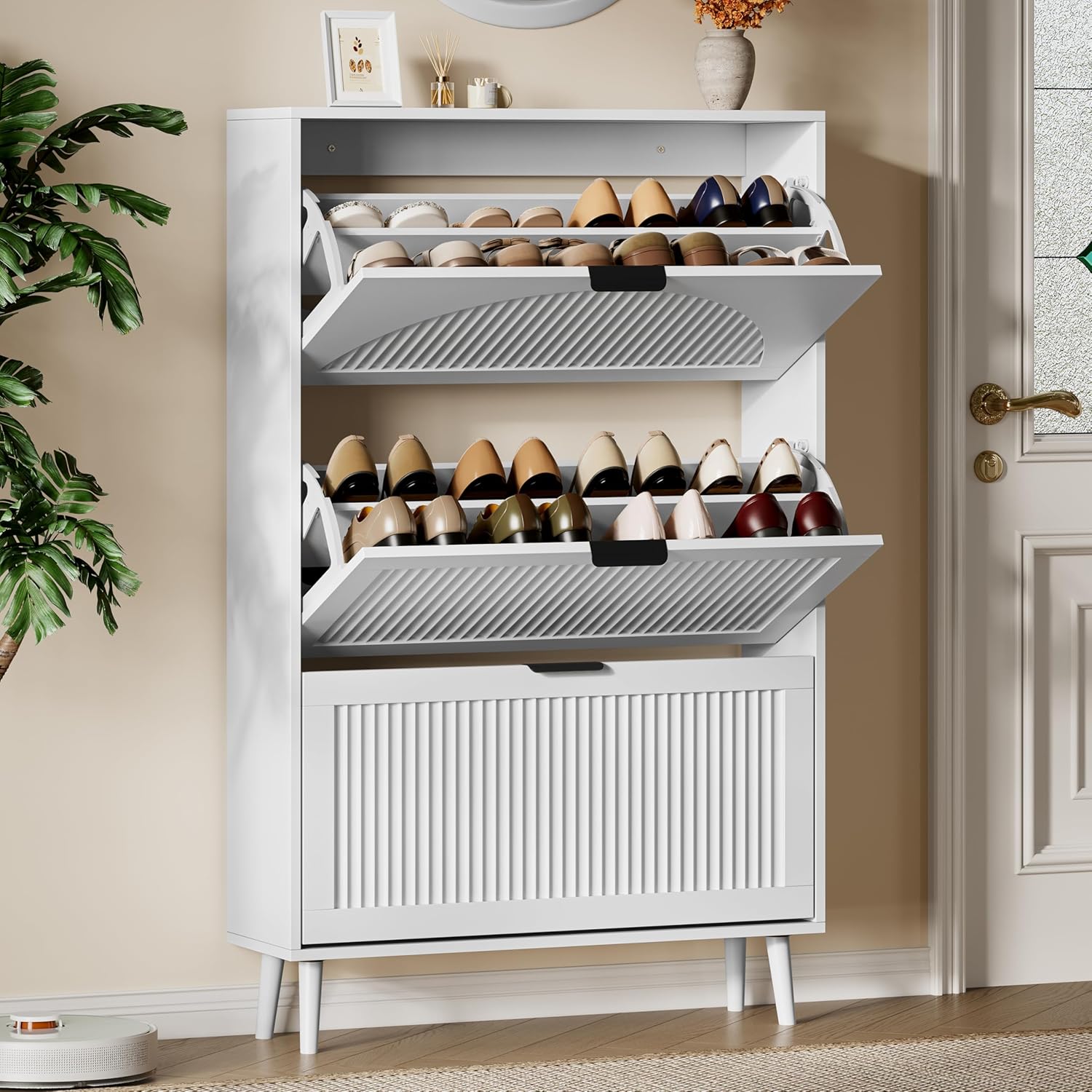 Lemari Sepatu 3 Laci Lipat, Ti - Shoe Rack Cabinet Narrow Entryway ulasan dan harga