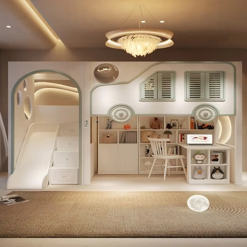 Desain Baru, Tempat Tidur Susu - Bunk Bed With Stairs And Slide ulasan dan harga