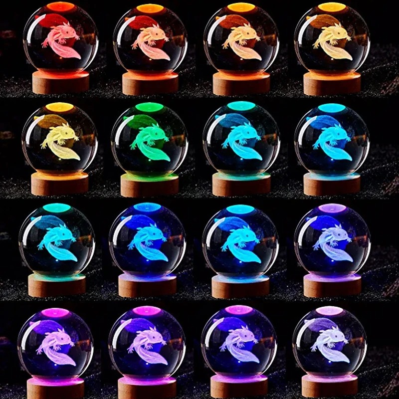 D2 3D Axolotl lampu ukiran bol - Floating Nightstand With Led Light ulasan dan harga