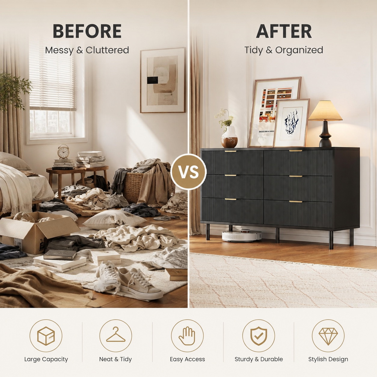 Lemari 6 Laci Berlubang dengan - Bedroom Furniture ulasan dan harga