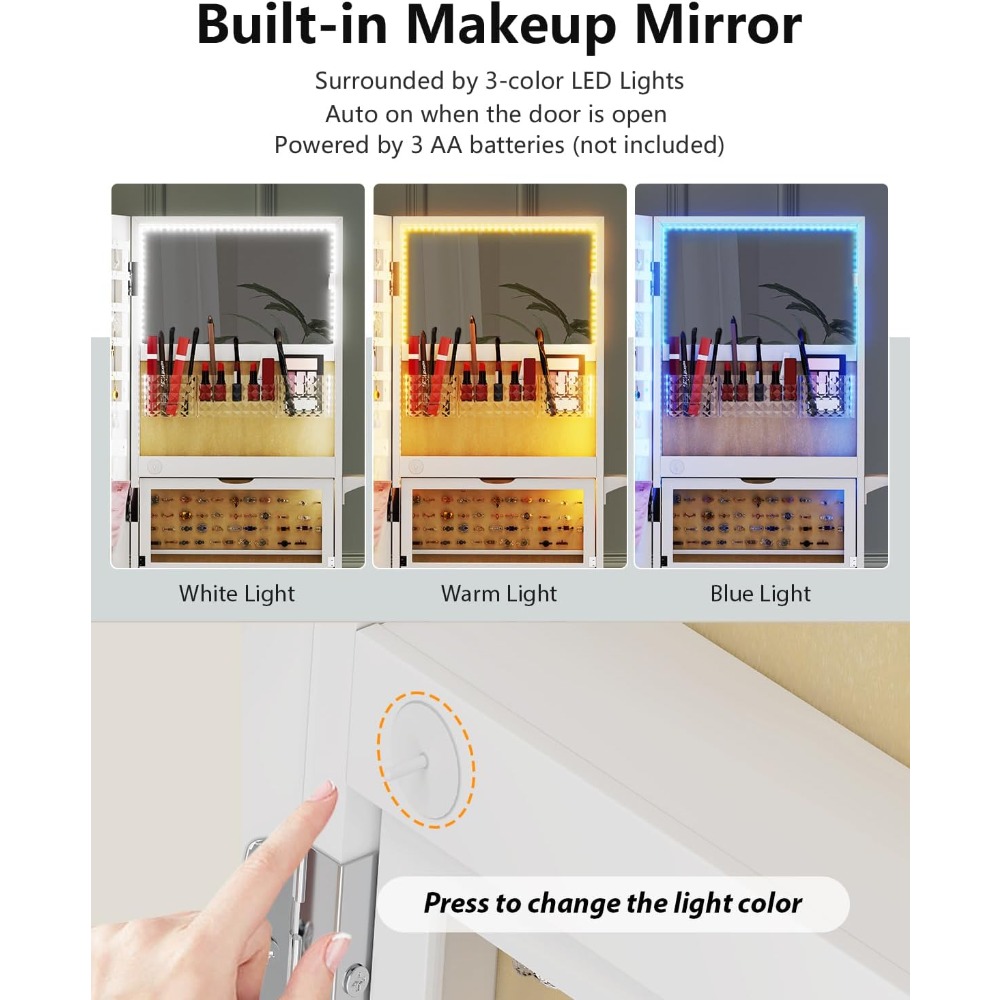 Lemari Perhiasan dengan Cermin - Full Length Mirror Jewelry Armoire ulasan dan harga