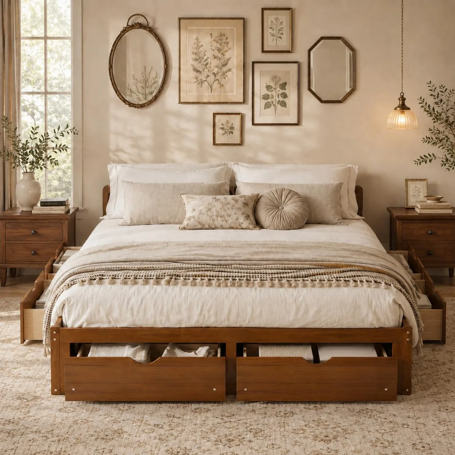 Rangka Tempat Tidur Platform K - King Size Bed Frame With Storage Drawers ulasan dan harga