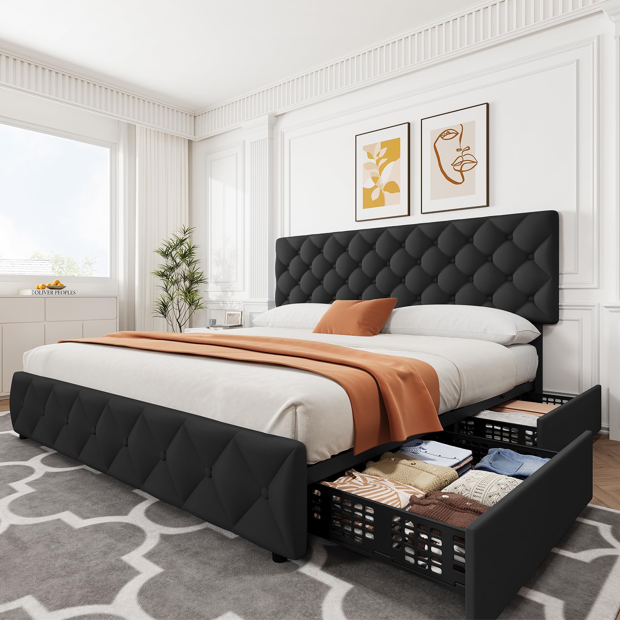 Rangka Tempat Tidur Ukuran Kin - King Size Bed Frame With Storage Drawers ulasan dan harga