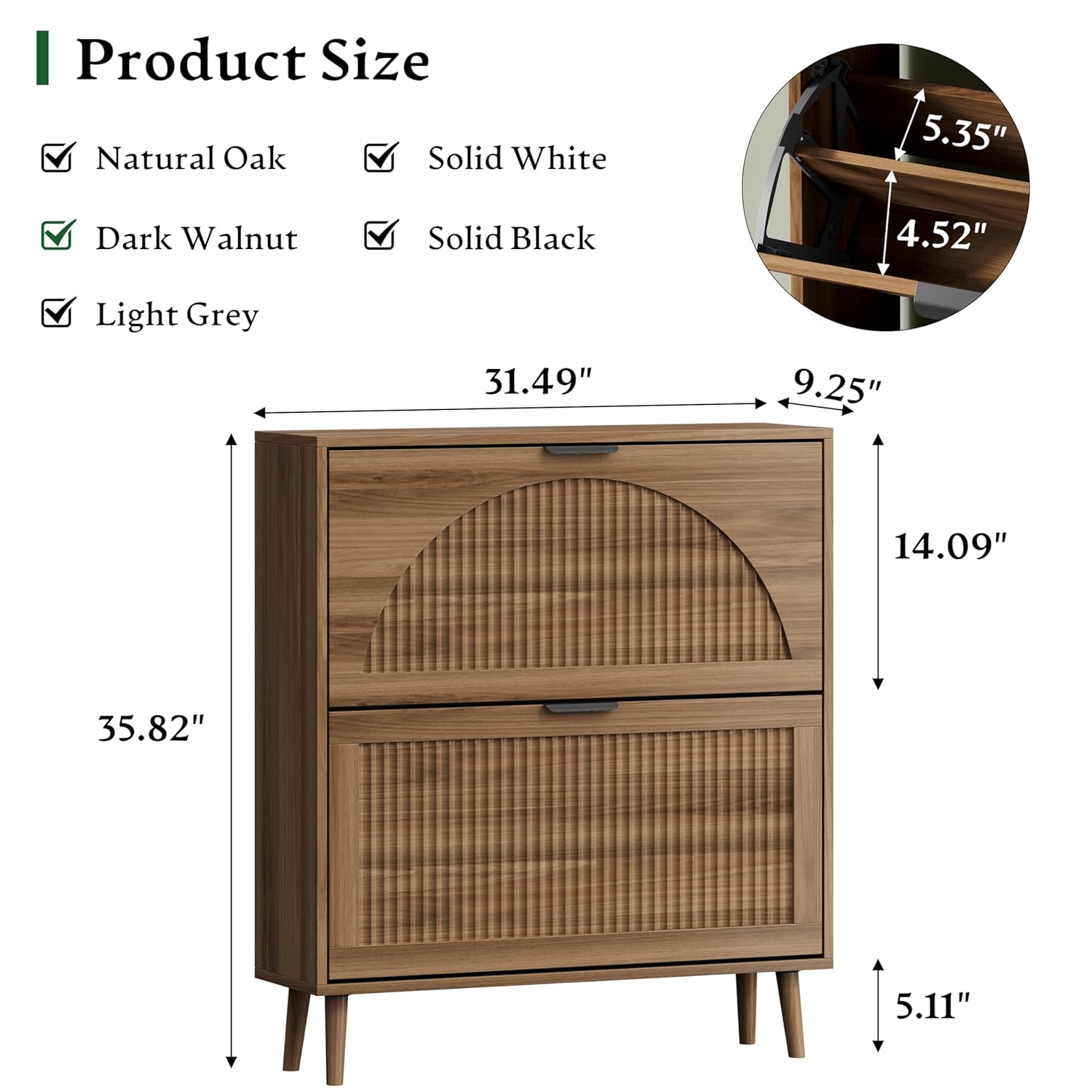Lemari Sepatu 2 Laci Lipat, Ti - Shoe Rack Cabinet Narrow Entryway ulasan dan harga