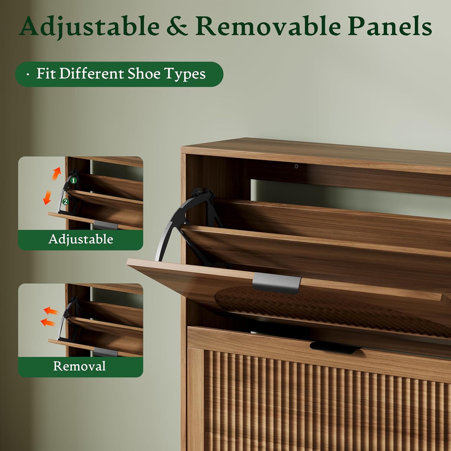 Lemari Sepatu 2 Laci Lipat, Ti - Shoe Rack Cabinet Narrow Entryway ulasan dan harga