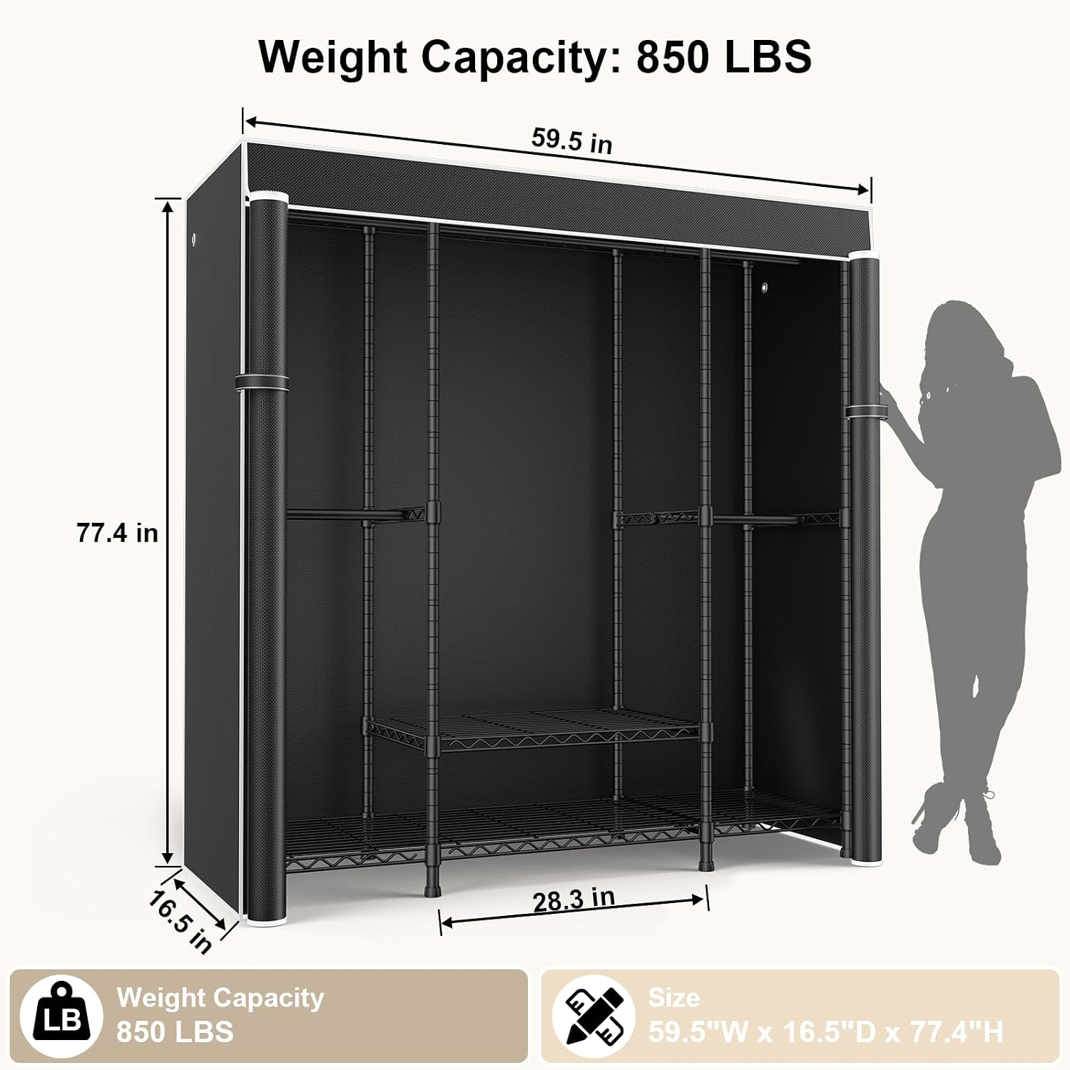 Lemari pakaian portabel tugas  - Wardrobe Closet Portable Fabric Cover ulasan dan harga