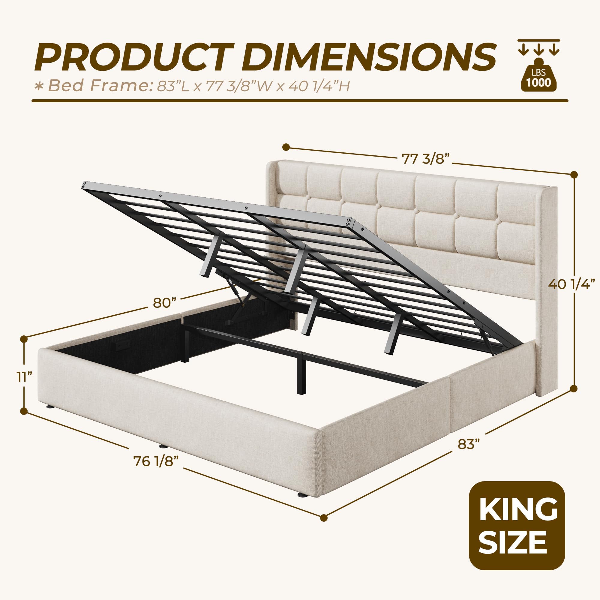 Tempat Tidur King Size dengan  - Gas Lift Storage Bed Hydraulic ulasan dan harga