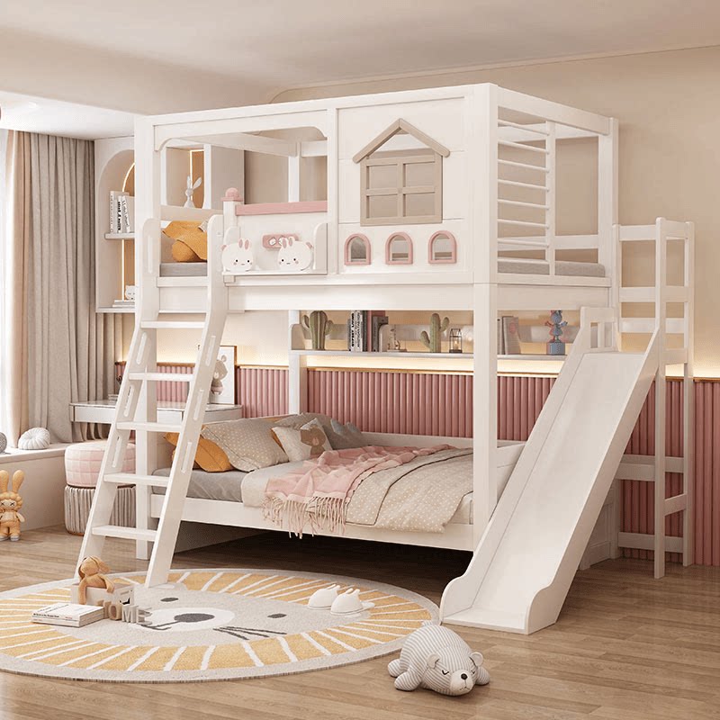 Tempat Tidur Anak Tingkat Kayu - Bunk Bed With Stairs And Slide ulasan dan harga