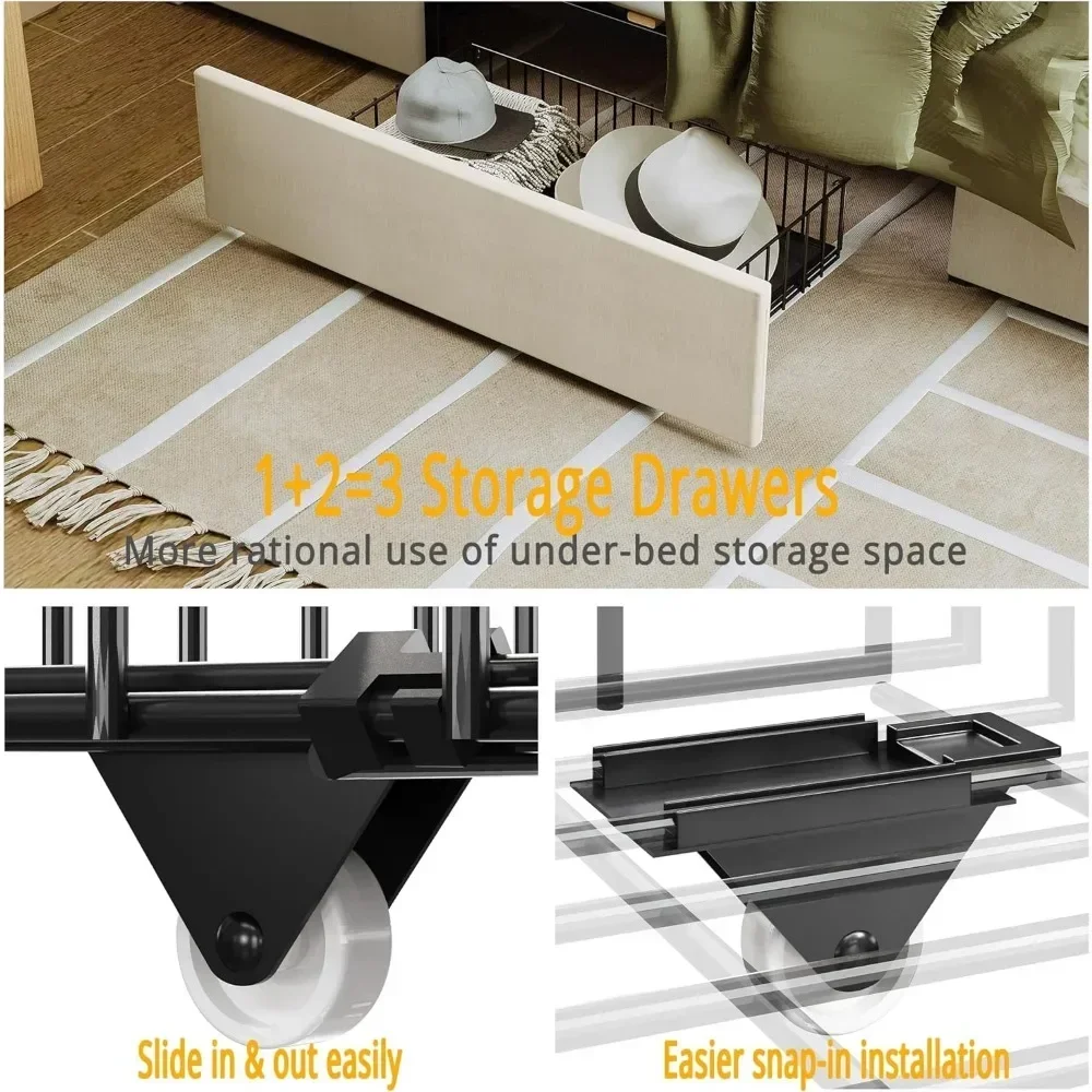 Rangka Tempat Tidur King Size  - King Size Bed Frame With Storage Drawers ulasan dan harga