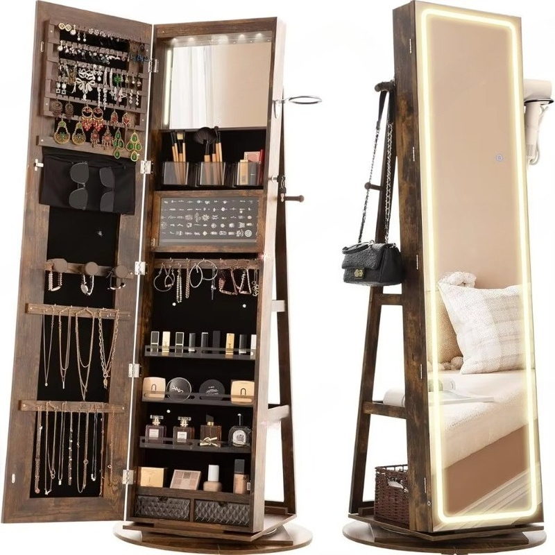 Lemari Perhiasan dengan Cermin - Full Length Mirror Jewelry Armoire ulasan dan harga
