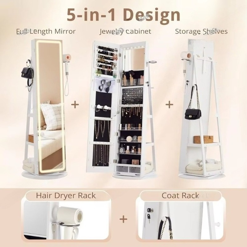 Lemari Perhiasan dengan Cermin - Full Length Mirror Jewelry Armoire ulasan dan harga
